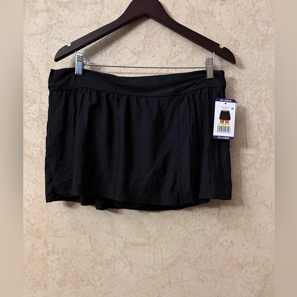 ANNE COLE SLIT SWIM PLUS SKIRT - Picture 2 of 6